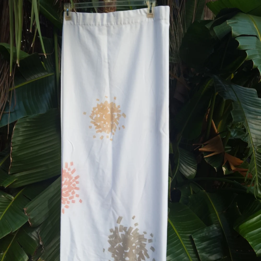 Donna Karan painted floral shower curtain